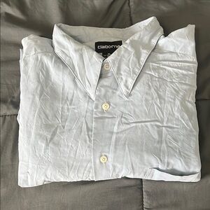 Claiborne Brushed Dress Shirt Blue Size XL